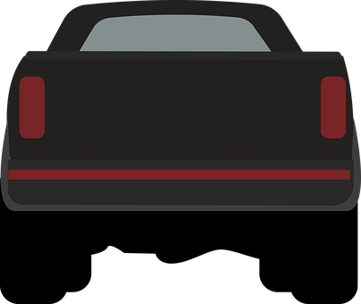 Black Pickup Truck Rear View PNG image