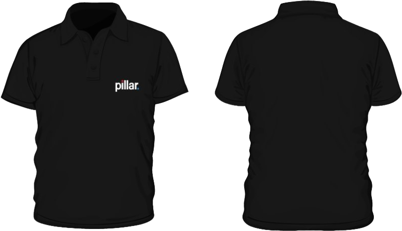 Black Polo Shirt Pillar Logo PNG image