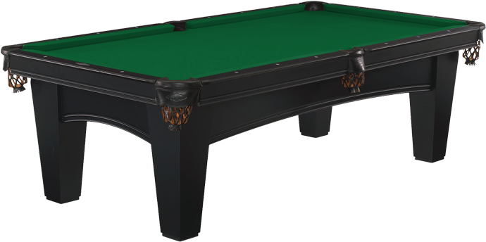 Black Pool Table Green Felt PNG image