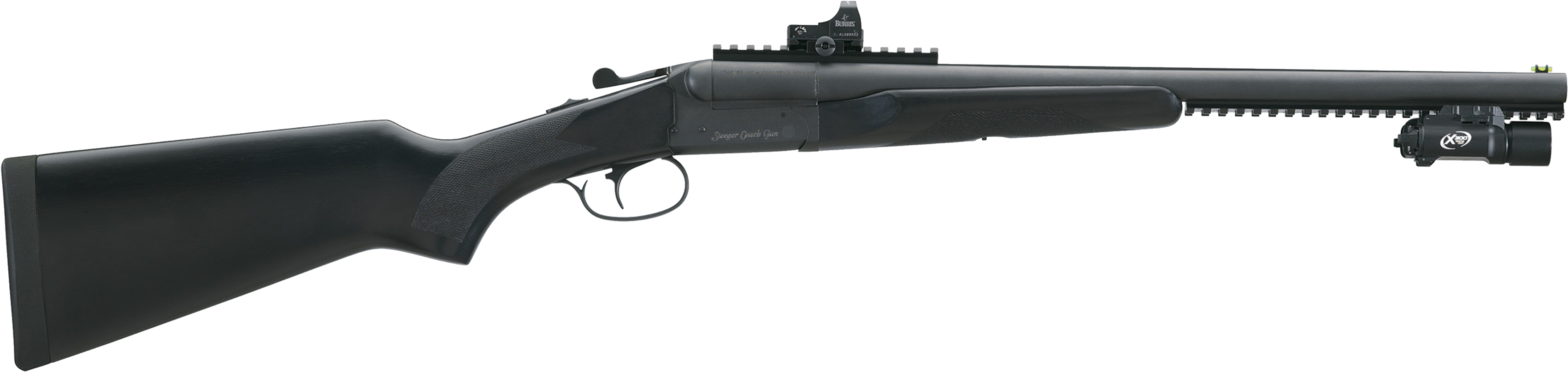 Black Pump Action Shotgun PNG image