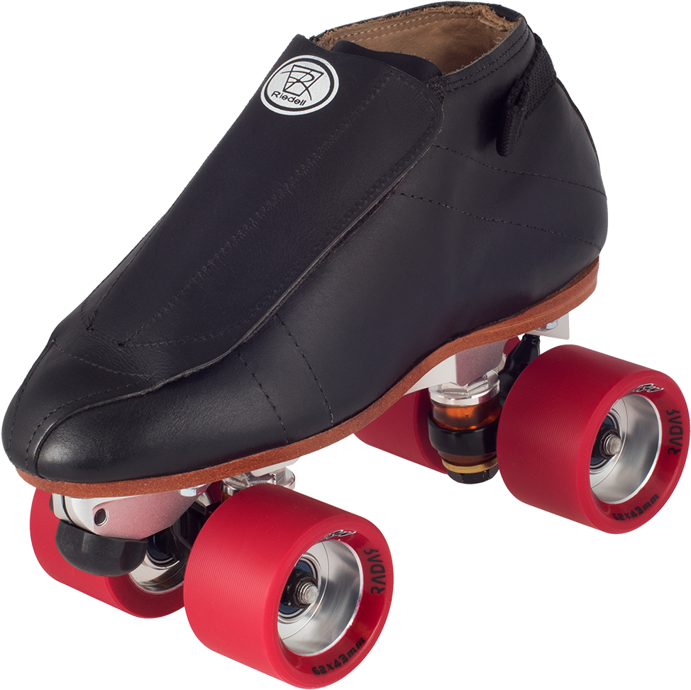 Black Quad Skate Red Wheels PNG image