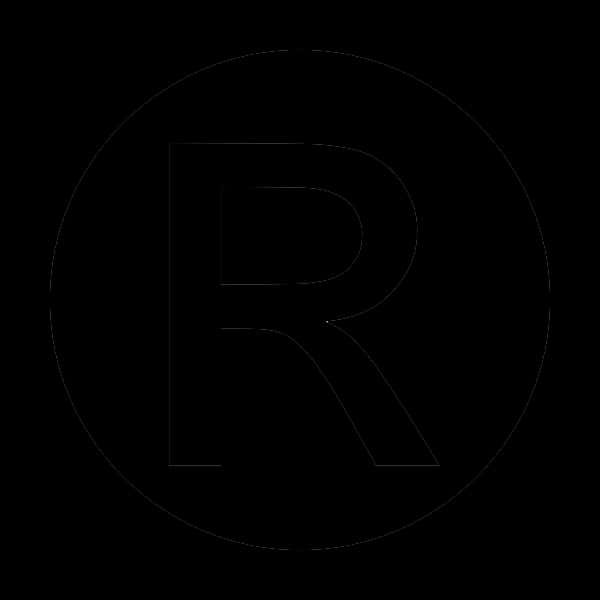 Black R Symbolon Dark Background PNG image