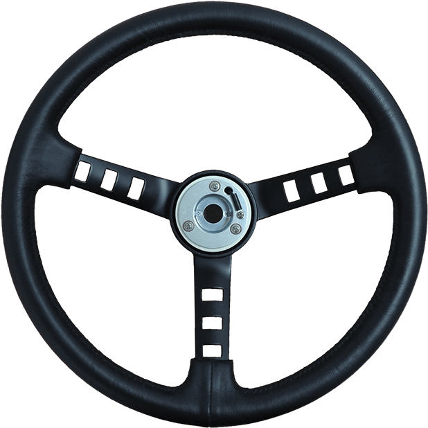 Black Racing Steering Wheel PNG image