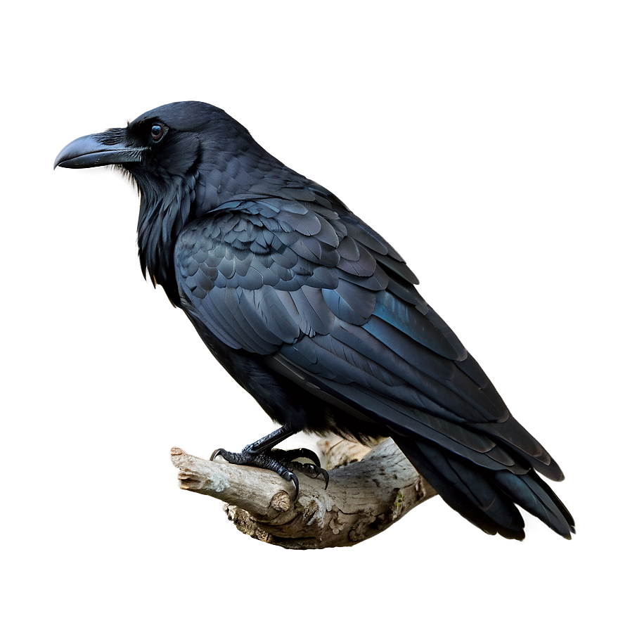 Black Raven On Branch Png 06122024 PNG image