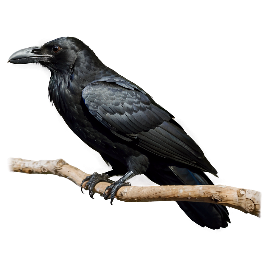 Black Raven On Branch Png Gih40 PNG image