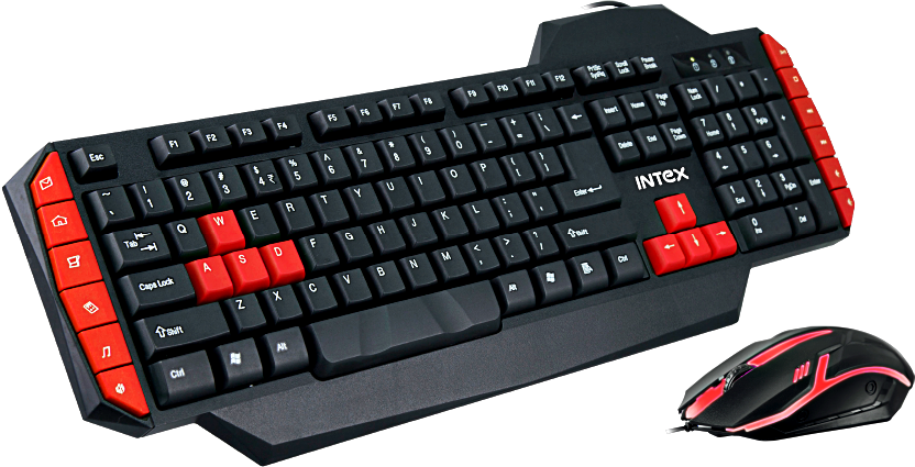 Black Red Gaming Keyboardand Mouse Combo PNG image