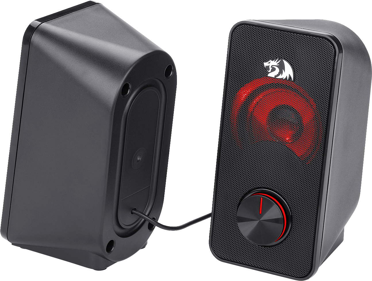 Black Red Gaming Speakers PNG image
