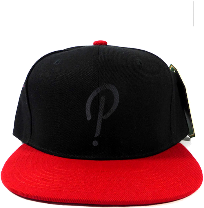 Black Red Snapback Hatwith Question Mark PNG image