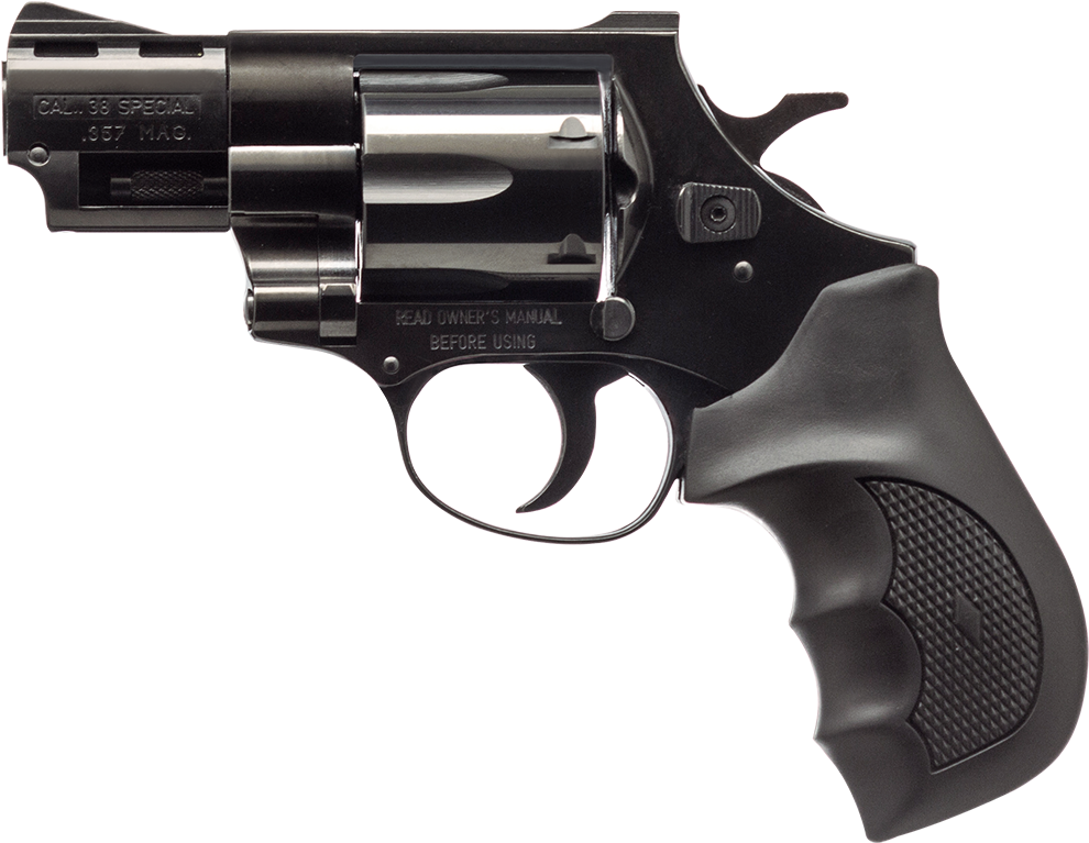 Black Revolver Firearm Transparent Background PNG image