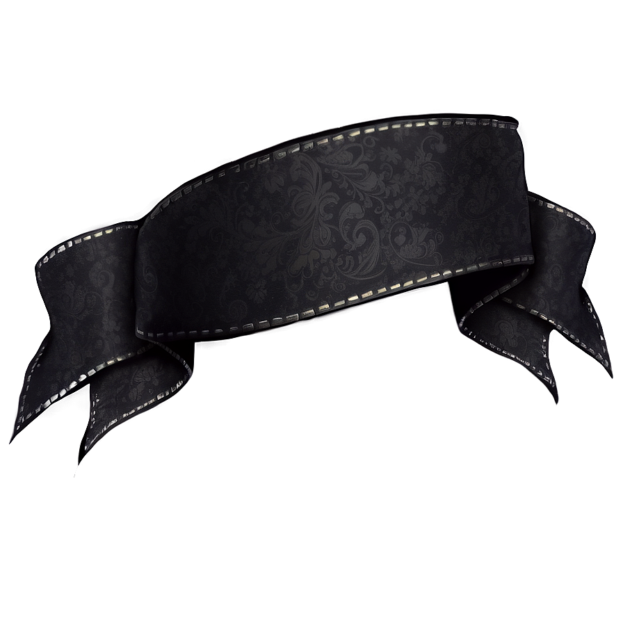 Black Ribbon Banner Png Fwk PNG image