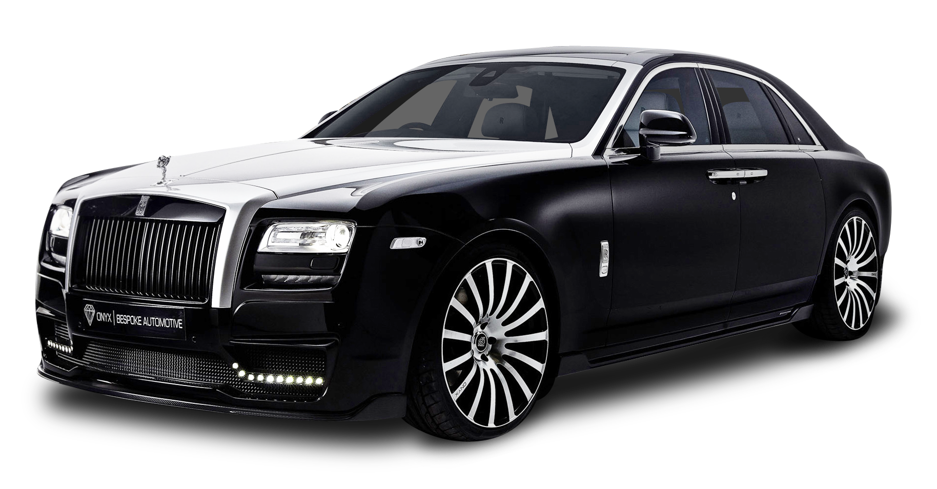 Black Rolls Royce Ghost Luxury Sedan PNG image