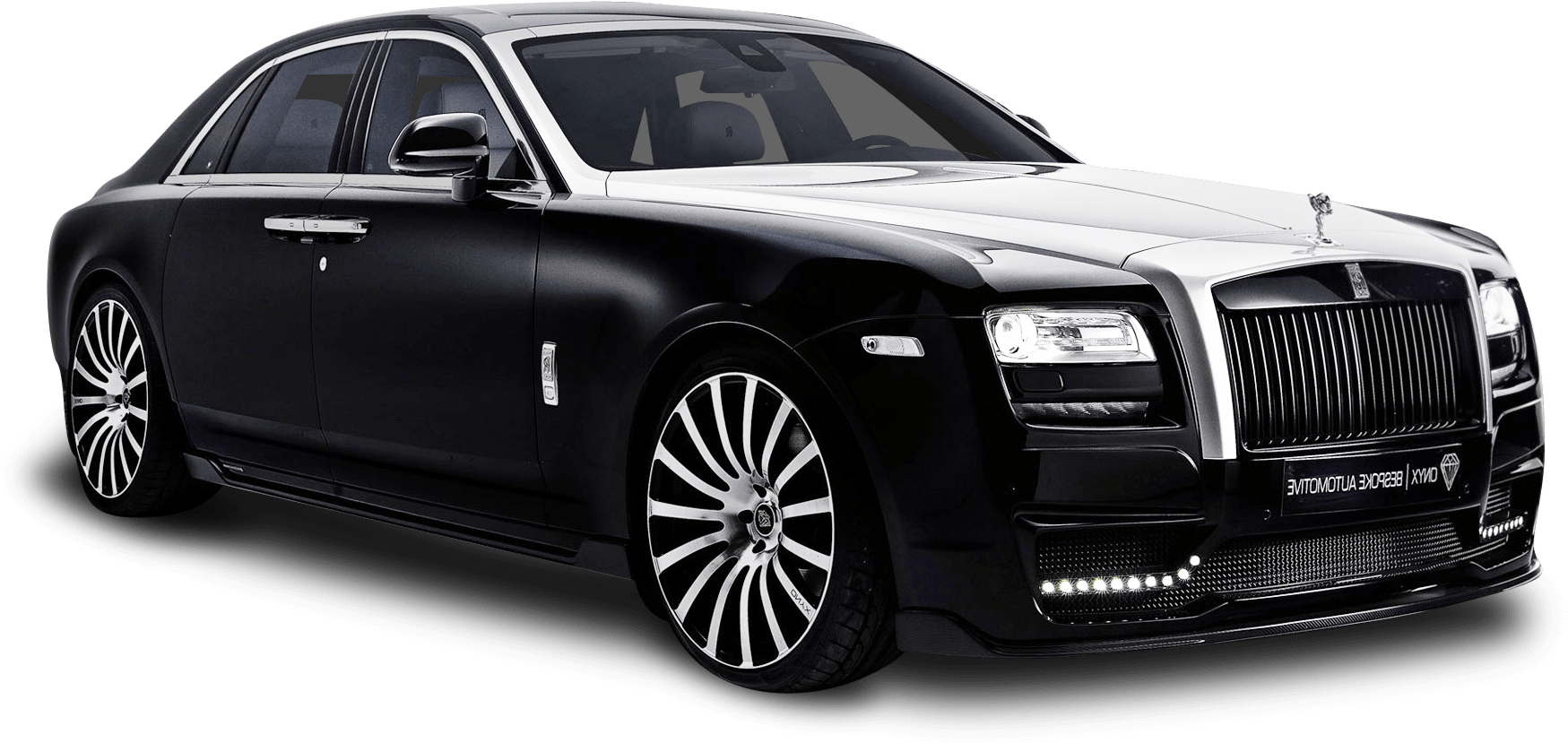 Black Rolls Royce Luxury Sedan PNG image