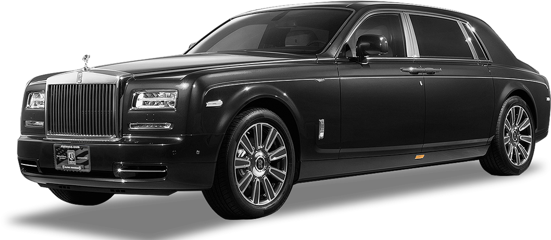 Black Rolls Royce Phantom Side View PNG image