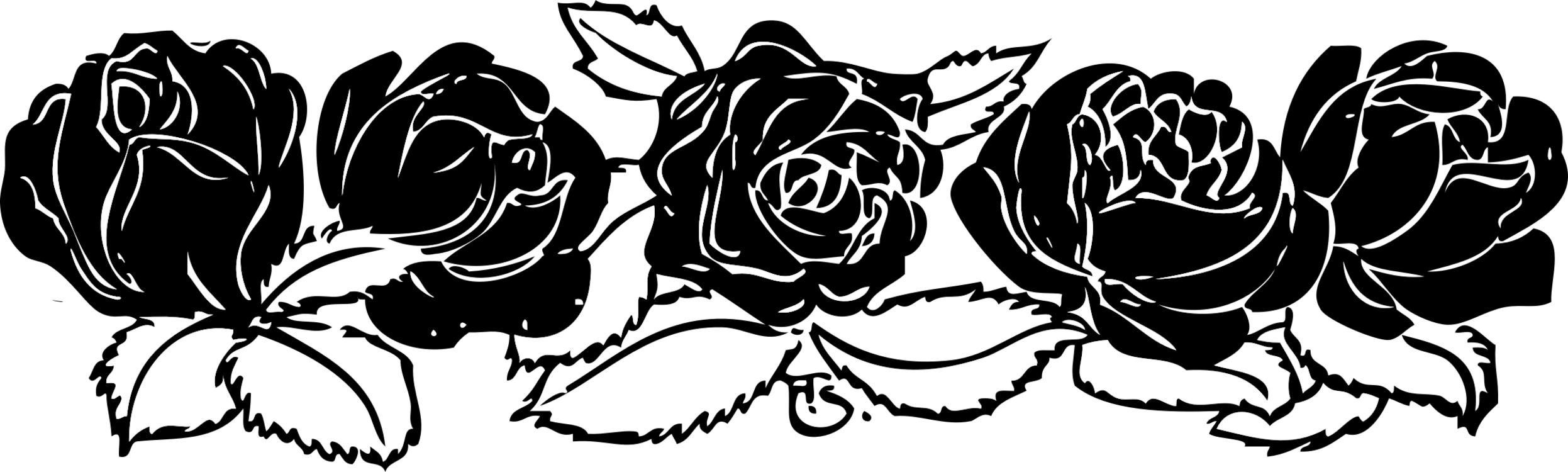 Black Rose Silhouette Graphic PNG image