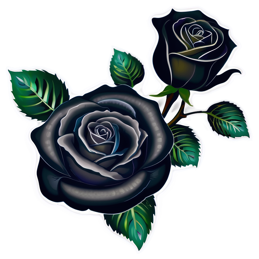 Black Roses Tattoo Design Png 06212024 PNG image