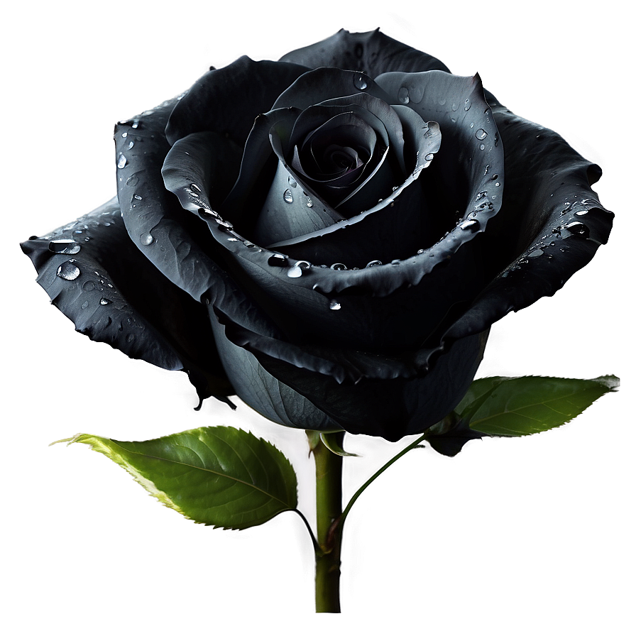 Black Roses With Dew Png 06212024 PNG image