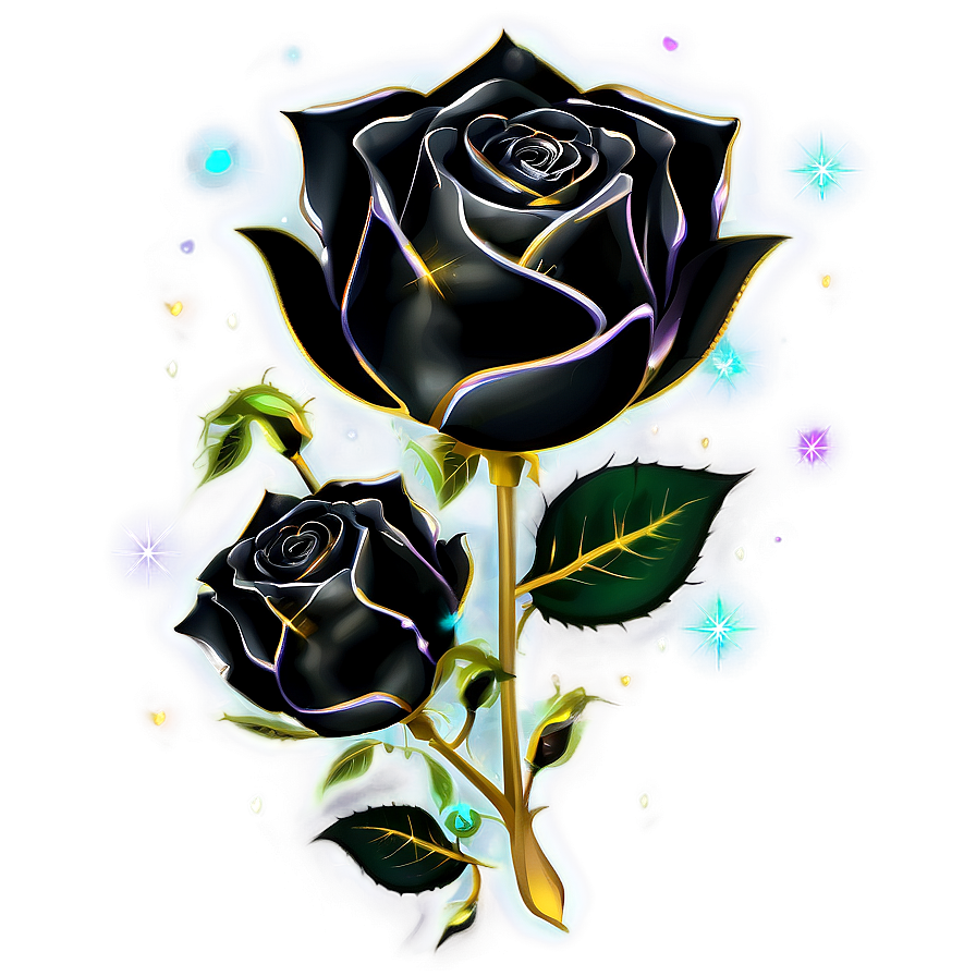 Black Roses With Sparkles Png Cvj PNG image