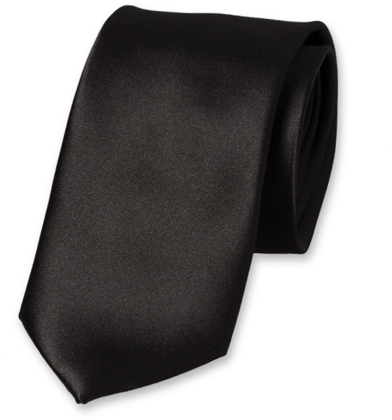 Black Satin Necktie PNG image