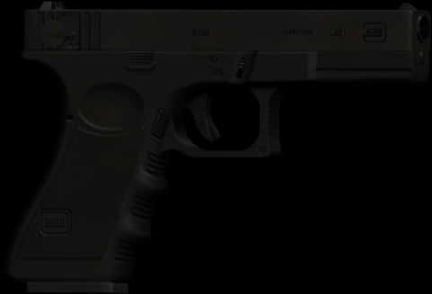 Black Semi Automatic Pistol Silhouette PNG image