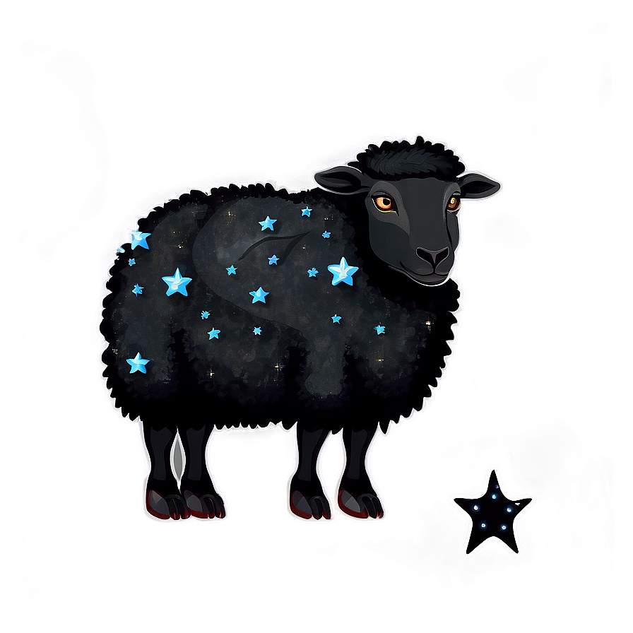 Black Sheep With Stars Png Rxc PNG image