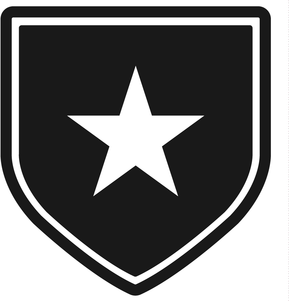 Black Shieldwith White Star Icon PNG image