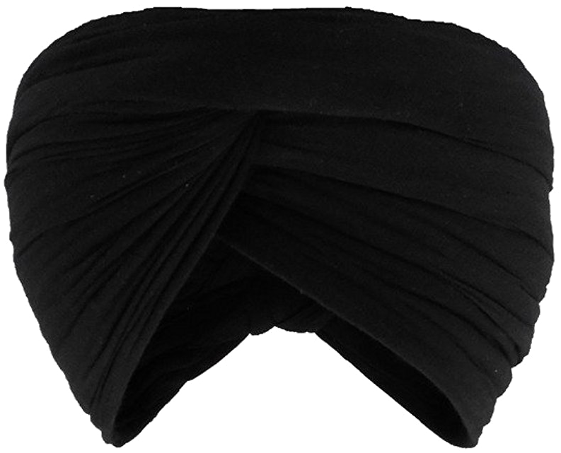 Black Sikh Turban Folded Fabric PNG image