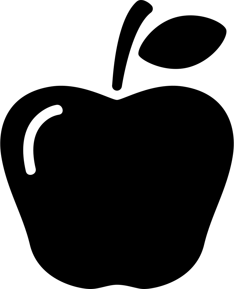 Black Silhouette Apple Graphic PNG image