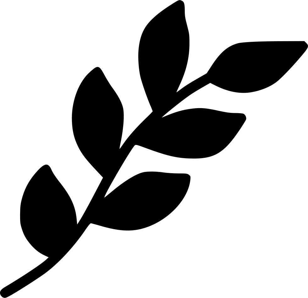 Black Silhouette Branch Leaves PNG image