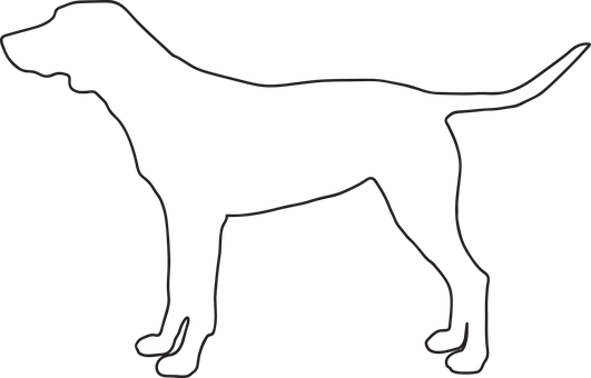 Black Silhouette Dog Standing PNG image