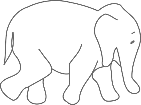Black Silhouette Elephant PNG image