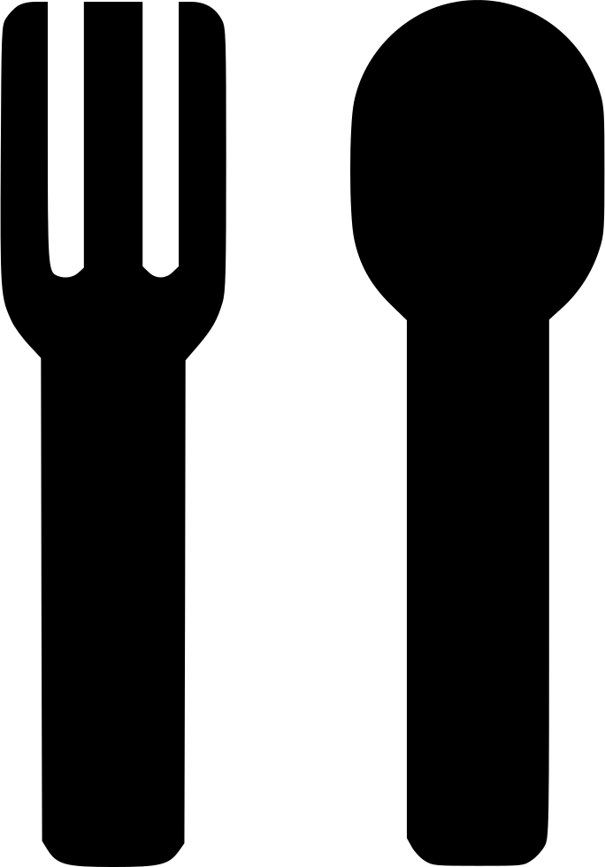 Black Silhouette Forkand Spoon PNG image