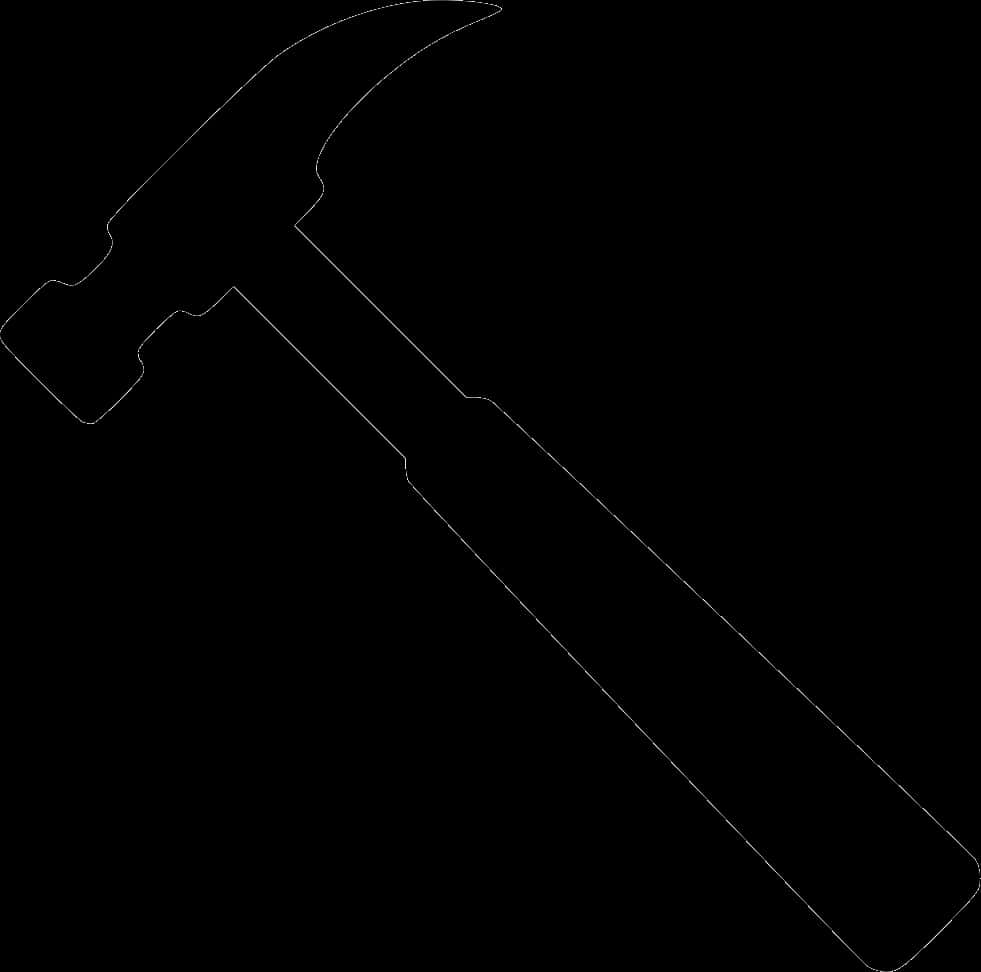 Black Silhouette Hammer Outline PNG image