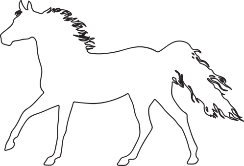 Black Silhouette Horse PNG image