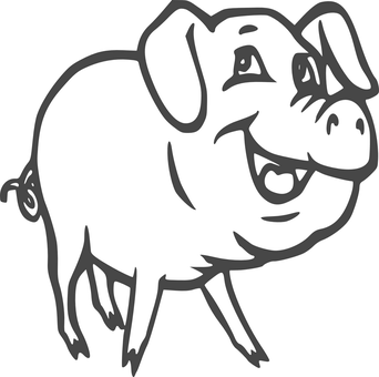Black Silhouette Pig PNG image