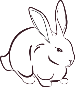 Black Silhouette Rabbit PNG image