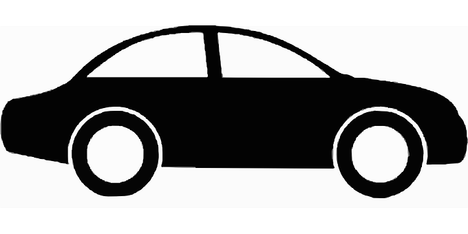 Black Silhouette Sedan Car Graphic PNG image