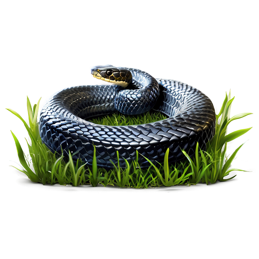 Black Snake In Grass Png 90 PNG image