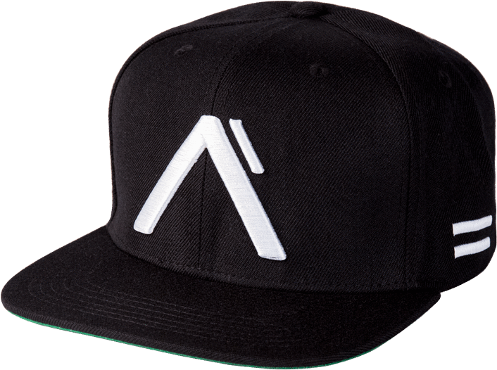 Black Snapback Hat White Logo PNG image