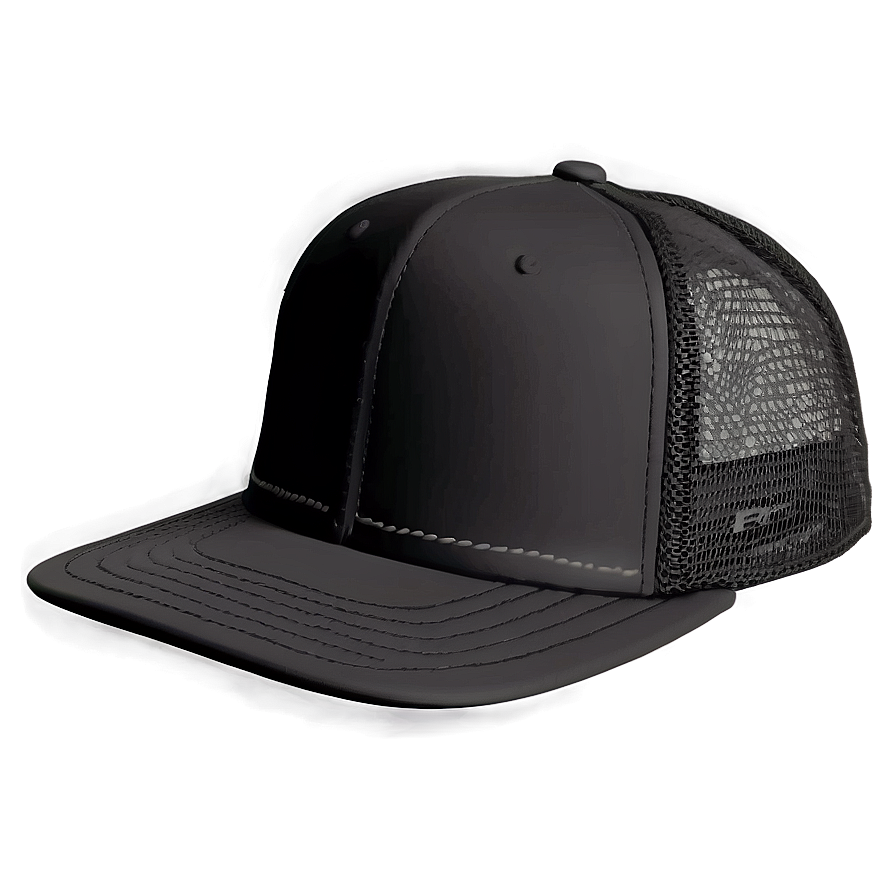 Black Snapback Trucker Hat Png 06282024 PNG image