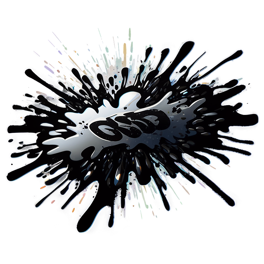 Black Splatter Graffiti Element Png 06262024 PNG image