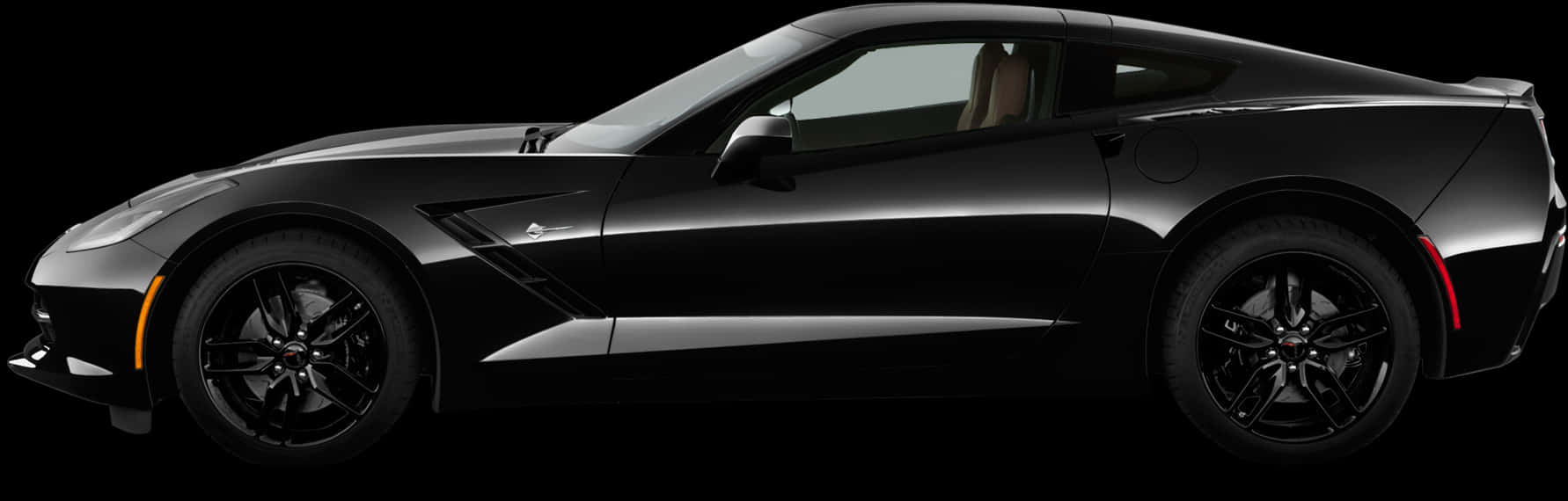 Black Sports Car Side View PNG image