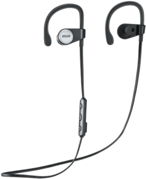 Black Sports Earphoneswith Mic PNG image