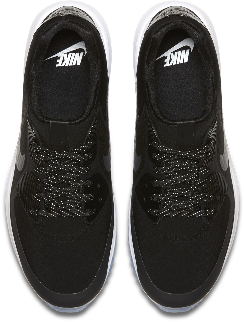 Black Sporty Sneakers Top View PNG image