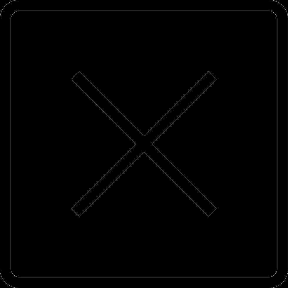 Black Square White X Symbol PNG image