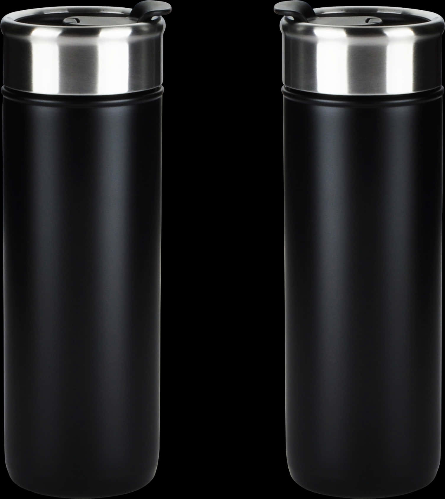 Black Stainless Steel Tumblers PNG image