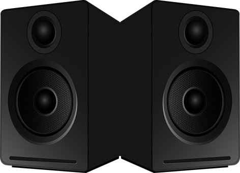 Black Stereo Speakers PNG image