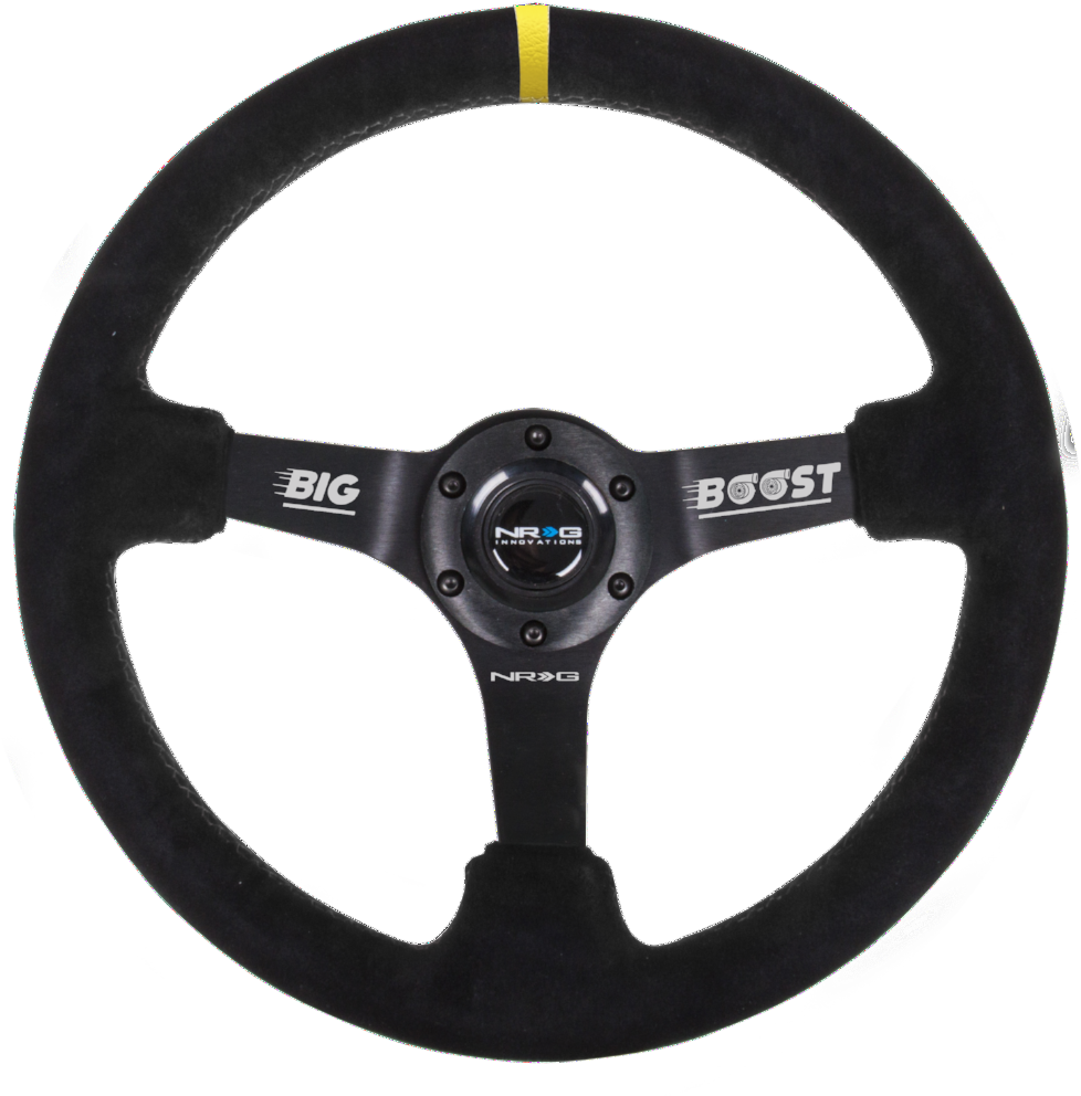 Black Suede N R G Steering Wheel PNG image