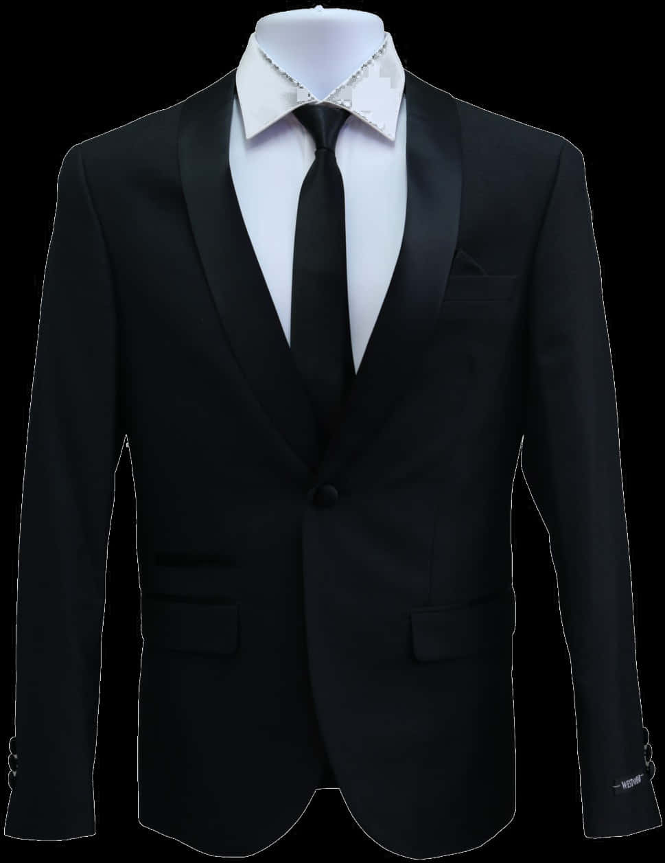 Black Suit Jacketwith Tie PNG image