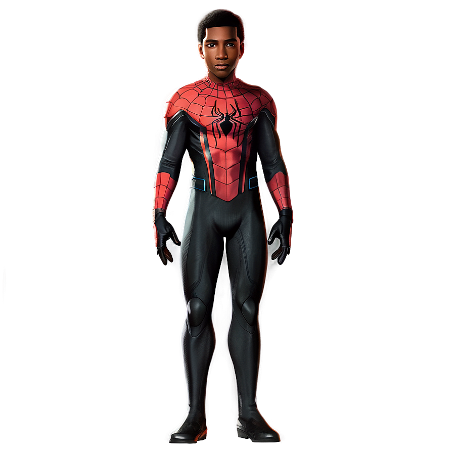 Black Suit Miles Morales Png 05032024 PNG image