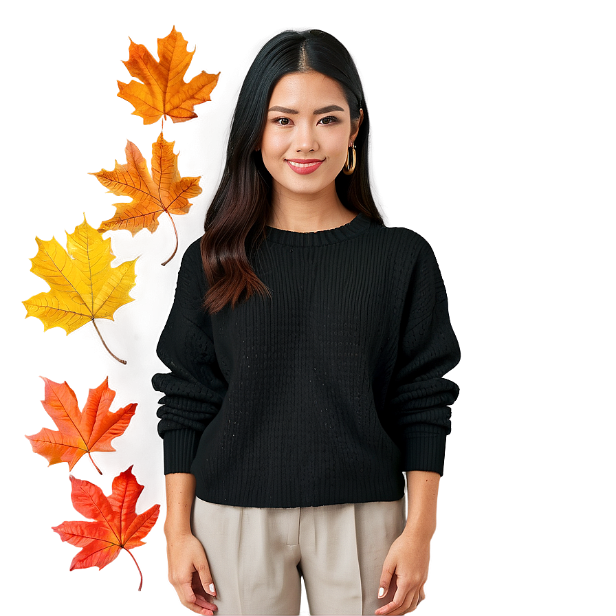 Black Sweater For Fall Png Lba75 PNG image